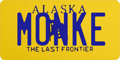 AK license plate MONKE