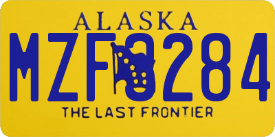 AK license plate MZF3284