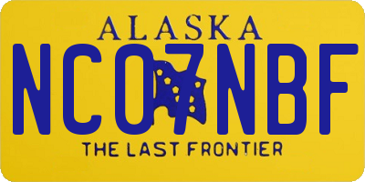 AK license plate NC07NBF
