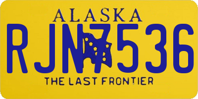 AK license plate RJN7536