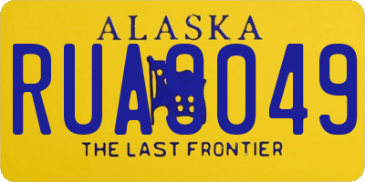 AK license plate RUA9049
