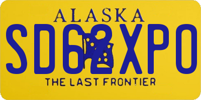 AK license plate SD62XPO