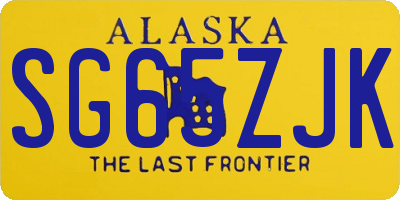 AK license plate SG65ZJK