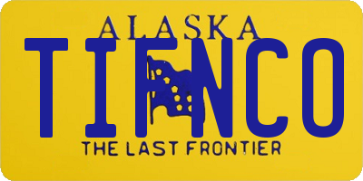 AK license plate TIFNCO