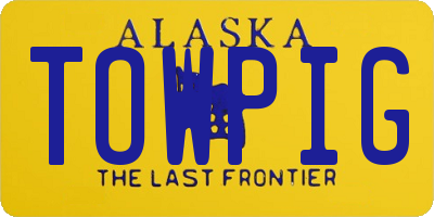 AK license plate TOWPIG