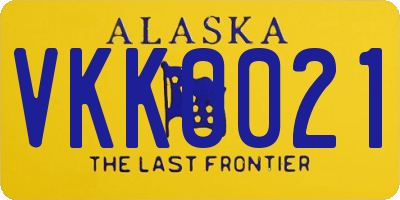 AK license plate VKK0021