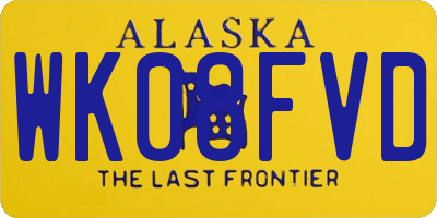 AK license plate WK08FVD
