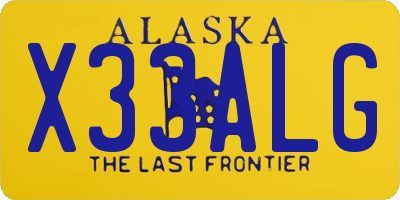 AK license plate X33ALG