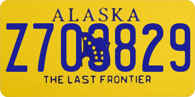 AK license plate Z703829