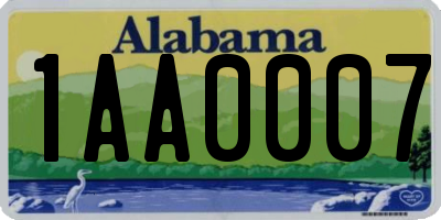 AL license plate 1AA0007