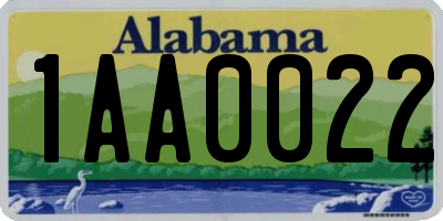 AL license plate 1AA0022