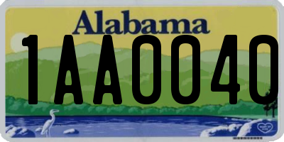 AL license plate 1AA0040