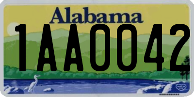 AL license plate 1AA0042