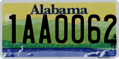 AL license plate 1AA0062