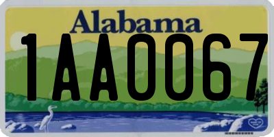 AL license plate 1AA0067