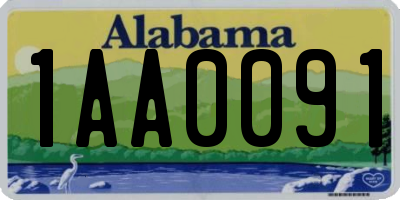 AL license plate 1AA0091