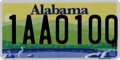 AL license plate 1AA0100