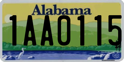 AL license plate 1AA0115