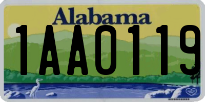 AL license plate 1AA0119
