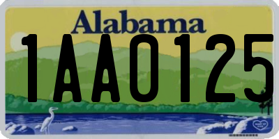 AL license plate 1AA0125