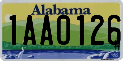 AL license plate 1AA0126