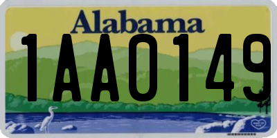 AL license plate 1AA0149
