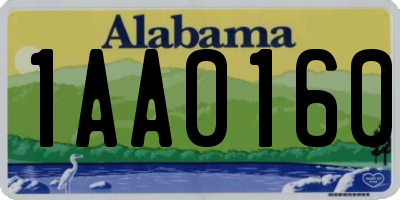 AL license plate 1AA0160