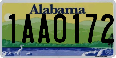 AL license plate 1AA0172
