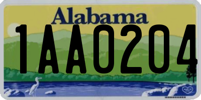 AL license plate 1AA0204