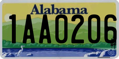 AL license plate 1AA0206