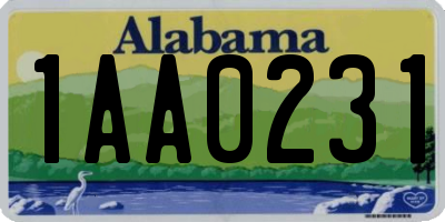 AL license plate 1AA0231