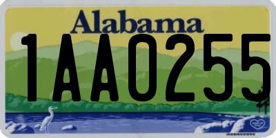 AL license plate 1AA0255