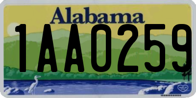 AL license plate 1AA0259