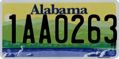 AL license plate 1AA0263