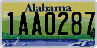 AL license plate 1AA0287