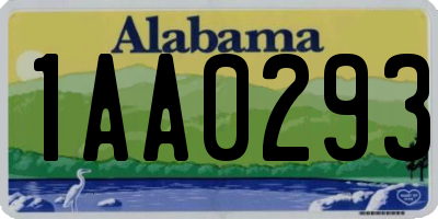 AL license plate 1AA0293