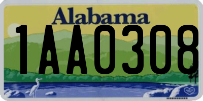AL license plate 1AA0308