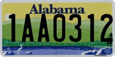 AL license plate 1AA0312
