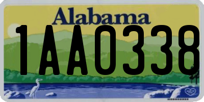 AL license plate 1AA0338