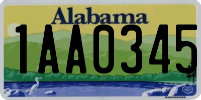 AL license plate 1AA0345