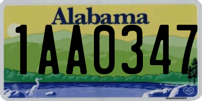 AL license plate 1AA0347