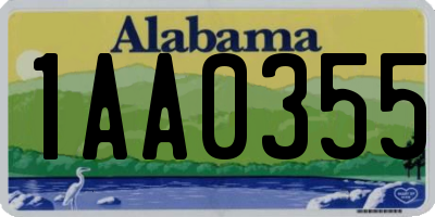 AL license plate 1AA0355