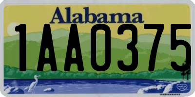 AL license plate 1AA0375