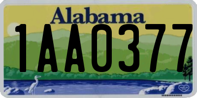 AL license plate 1AA0377