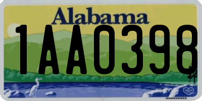 AL license plate 1AA0398