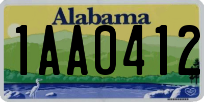 AL license plate 1AA0412