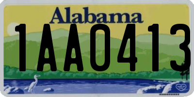 AL license plate 1AA0413