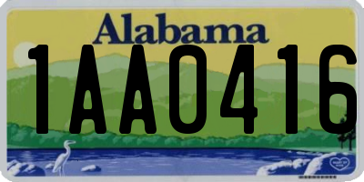 AL license plate 1AA0416