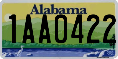 AL license plate 1AA0422