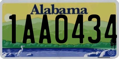 AL license plate 1AA0434